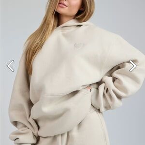 Cozy Cream Hoodie with Heart Detail